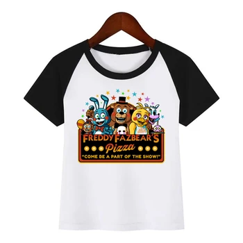 Cartoon Päť Nocí V Freddy Zábavné Print T Shirt Deti Letné Tričko Deti Módne Oblečenie T Shirt Deti Cartoon T-shirt