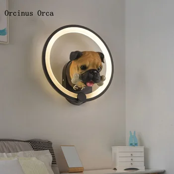 Cartoon tvorivé psa nástenné svietidlo chlapec, spálne, detskej izby lampa pozadí na stenu, nočné lampy roztomilý šteňa model nástenné svietidlo