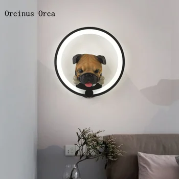Cartoon tvorivé psa nástenné svietidlo chlapec, spálne, detskej izby lampa pozadí na stenu, nočné lampy roztomilý šteňa model nástenné svietidlo