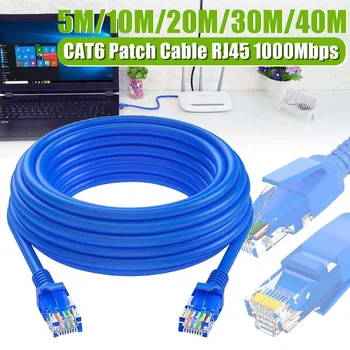 CAT6 Kábel siete Ethernet Lan Kábel RJ45 UTP Sieťový Kábel 1000Mbps 5M/10M/20M/30 M/40 M Patch Kábel pre Notebook Router RJ45 Sieťový Kábel