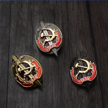 CCCP KGB Medaila Sovietskeho zväzu Ľudí Commissariat Vnútorných Záležitostí Ruska Brošňa Pin ZSSR Kovové Stalin Era Štít Odznaky