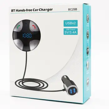 CDEN auto Bluetooth FM transmitter do auta hands-free volanie auto MP3 prehrávač, U diskov hudby napätie batérie displej USB nabíjačka do auta
