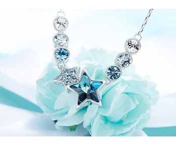 Cdyle Ozdobené kryštálmi Prívesok Módne Šperky Modrá Hviezda Tvarované Dvanásť Súhvezdí Bijoux Lady Darček