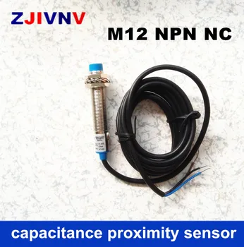 CE M12 NPN NC Valec typ blízkosti kapacita senzor normálne blízkosti spínač DC 3 drôty vzdialenosť 4 mm detekciu kovov/ne-kovov