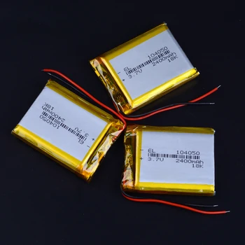 CE+Rohs 3,7 V lítium-polymérová batéria 104050 2400MAH Pre Tablet PC navigácie mobilné energetické GIY Vedi Hra Reproduktor E-book