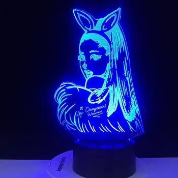 Celebrity Spevák Ariana Grande Nočné Svetlo Led Dotykový Snímač Farby Nočného pre Fanúšikov Darček Dospelých Nočné Lampy, Spálňa