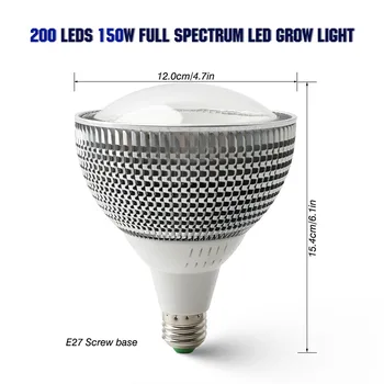 Celé Spektrum LED Rásť Svetlo 150W E27 Žiarovky, Lampy, Osvetlenie pre Izbové Rastliny Semená Kvetov Skleníkových Veg Záhrada Phyto Growbox