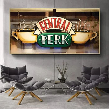Central Perk Kaviareň Plátno na Maľovanie Priateľov TV Show Plagáty a Vytlačí Škandinávskych Múr Umenia pre Obývacia Izba Domova Cuadros