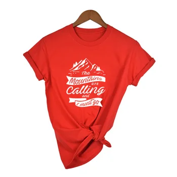 Cestovné Milovníkov Dobrodružstva Harajuku Camping T-shirt Hory Sú Volanie a musím Ísť Lumbálna Ženy Slogan Graphic Tee Tričko