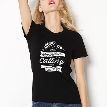 Cestovné Milovníkov Dobrodružstva Harajuku Camping T-shirt Hory Sú Volanie a musím Ísť Lumbálna Ženy Slogan Graphic Tee Tričko