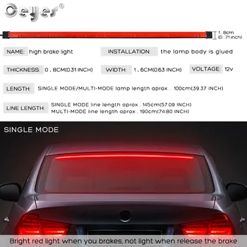 Ceyes Auto Styling batožinového priestoru Chvost Brzdové Svetlo Vysoký Mount Ďalšie Stop Zadné Ostrohové LED Pruh Beží Zase Signál Príslušenstvo Pre Auto