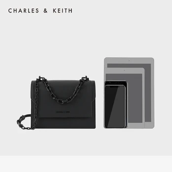 CHARLES＆KEITH Nový Príchod na Jeseň 2020 CK2-80701061-1Women taška cez rameno reťazca klapka-otvoriť malé námestie, taška