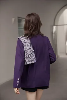 CHEERART 2 Kus Hrozna Sako Ženy Jeseň 2020 Fialová Blejzre A Bundy kórejský Dámy Dizajnér Kabát Vyhovovali Elegantné Oblečenie