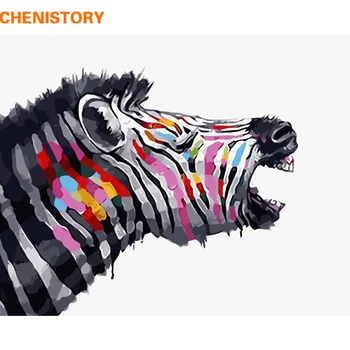 CHENISTORY Frameless Zebra DIY Maľovanie Podľa Čísel Zvieratá Maľovanie Kaligrafie Akrylová Farba Podľa Čísel Pre Home Dekoroch 40x50cm
