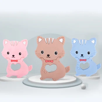 Chenkai 5 KS BPA Free Silikónové Mačka Teether Figuríny Cartoon Cumlík Počiatočných Pre KUTILOV, Dieťa Upokojujú Zmyslové Skus Hračka Príslušenstvo