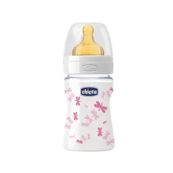 Chicco Pohody Sklenená dojčenská Fľaša Dievča 150 ml Gumy Novorodenca mlieko fľaše medicíny PP