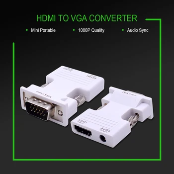 CHIPAL HDMI Female na VGA Male Converter pre Audio Adaptér Podporu 1080 Výstupného Signálu pre Multimediálne PC, Notebook, TV Box Projektor