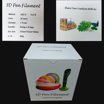 CHKO !! 3D Pero 3d vlákna plastov pre 3d tlačiarne pero/jeden box 20 farieb, 10m 5m Moskva Rusko Gorbyshkin dvor D2-064