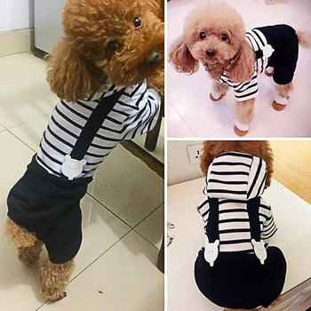 Chladenie Psa Jumpsuit Pet Shop Yorkies Oblečenie Mikiny Psa Pruhované Pyžamo Tenké Šteňa Kabát Kostým Bunda Letná Pomeranian Psa