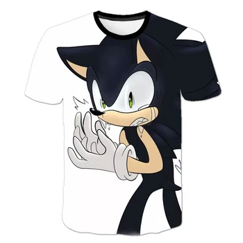Chlapci Cartoon Sonic the Hedgehog t shirt Deti Čierne Tričko Funny T-Shirts pre Dievčatá Dieťa T-Shirt Deti Oblečenie 2021 Tee Topy