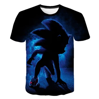 Chlapci Cartoon Sonic the Hedgehog t shirt Deti Čierne Tričko Funny T-Shirts pre Dievčatá Dieťa T-Shirt Deti Oblečenie 2021 Tee Topy