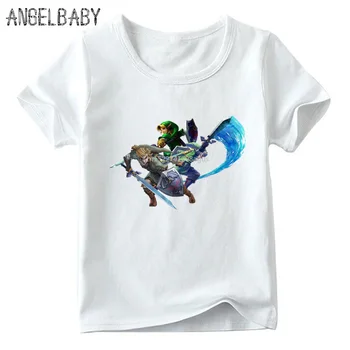 Chlapci/Dievčatá Legend of Zelda Triforce Znak Tlače T-shirt Deti Letné Topy, Baby, Deti Bežné Vtipné tričko,ooo5245