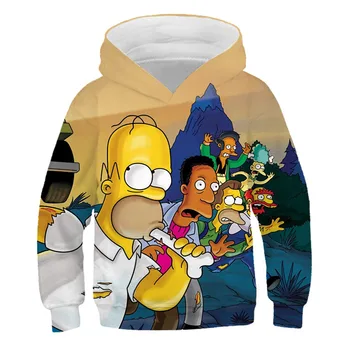 Chlapci Dievčatá Mikina Legrační Karikatúra Simpson Teen Hoodies 2020 Jeseň Oblečenie s Dlhým Rukávom Topy Deti hot predaj Módnych Odevov