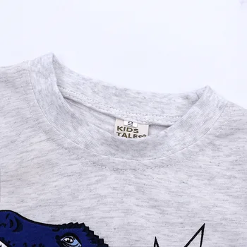 Chlapci Dlhý Rukáv T Shirt 2019 Cartoon Dinosaura Deti Deti Chlapcov Topy Tees Tričko bavlna Batoľa Tričko Pre chlapca, oblečenie 2-8Year