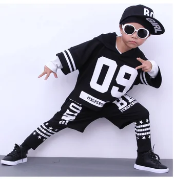 Chlapci Oblečenie Set 2ks Deti Šport Vyhovovali Deti, Tanečné oblečenie Pre Chlapca Veku 5 až 15 Rokov Teenagerov Hip Hop Oblečenie Set sa