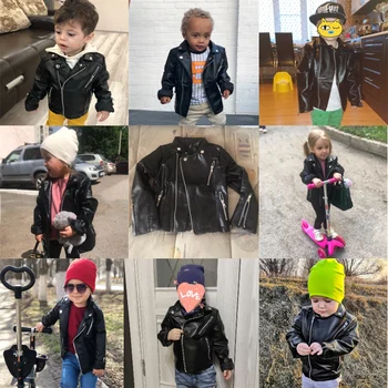 Chlapci PU bunda 1-7 rokov detský Motocykel módne diamond prešívaný zips dievčatá kabát chladné Jarné, jesenné Veľké meno predaj