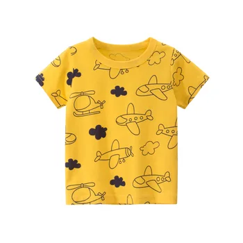 Chlapci T Shirt Dievčatá Deti Deti Topy Bavlnené Oblečenie, Krátke Rukávy Letné Oblečenie Tlač Cartoon Čaj Biela Žltá Oranžová, Modrá