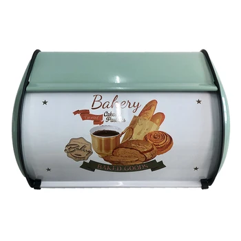 Chlieb Box Bin Skladovacích Kontajnerov, Rolovacích Dverí, Doma, v kaviarni alebo Pekáreň (Zelená)