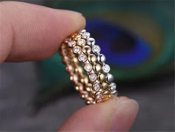 Choucong 3-v-1 prsteň AAA Zirkón Cz Gold Silver farba Zapojenie Svadobné Kapela Prstene pre ženy, mužov Veľkoobchod Šperky