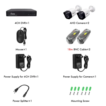 Chovateľ 4CH DVR KAMEROVÝ Systém, 2 KS Kamier, 2 KANÁLY 1,3 MP IČ Vonkajšie Bezpečnostné Kamery 960P HDMI AHD CCTV DVR Dohľadu Auta