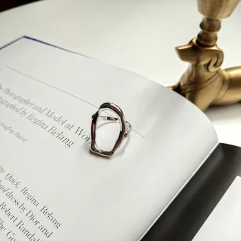 CHOZON 925 sterling silver nepravidelný prstene strieborné módne osobnosti otvorte nastaviteľné prstene pre ženy charms jewlery darček