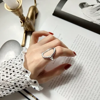 CHOZON 925 sterling silver nepravidelný prstene strieborné módne osobnosti otvorte nastaviteľné prstene pre ženy charms jewlery darček