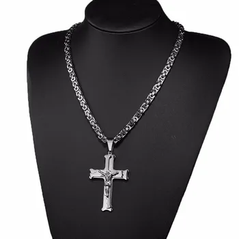 Christian Ježiš Kríž Prívesok Náhrdelníky Hrubé Odkaz Byzantskej Reťaz Z Nerezovej Ocele Mužov Náhrdelník Šperky Darček 18-30