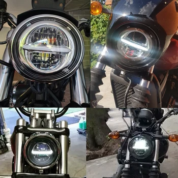 Chrome 5.75 palcový LED Reflektor faro led moto DRL 50W Predné Jazdy Motorky Svetlomety pre Dyna Sportster Softail 5 3/4