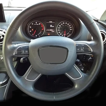 Chrome ABS volantu, trim nálepky centrum znak loga rám flitrami nálepky príslušenstvo pre Audi A6, A7 A7, A8