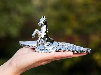 Chrome Kovové Kôň Pony Krídlo Auta, Kapota Ornament Emblémy Odznak Odtlačkový Nálepky