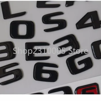 Chrome Strieborné Lesklé Čierne Číslo 6.3 Blatník Znak Emblémy Odznaky pre Mercedes Benz AMG W207 W211 W212 W203 W204 W205 C63 E63