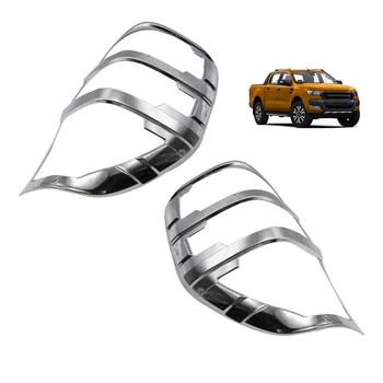 Chrome Zadné zadné svetlo do Hmly na Čítanie Svetlo Zadné Brzdové Svetlo Kryt Výbava pre Ford Ranger MK2 T6 Wildtrak 2012-2019