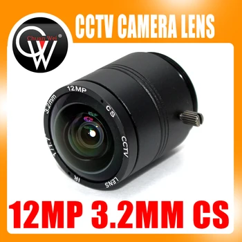 Chuan Wei 12Megapixel 4K 3,2 mm Objektívu Pevný Objektív, CS 12MPX 3,2 mm 150 Stupeň 1/1.7 Pre 4K IP CCTV Box Kamera