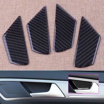 CITALL 4pcs/set Black Carbon Fiber Dvere Auta Rukoväť Miska Vnútorný Kryt Výbava vhodné na VW Golf 7 MK7 VII 2016 2017