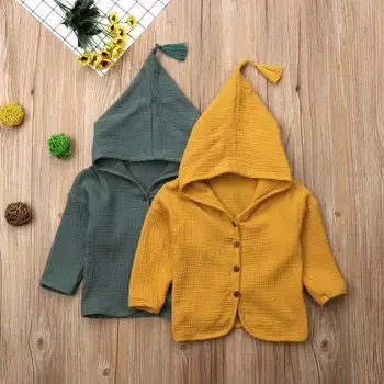 Citgeett Batoľa Baby Chlapci, Dievčatá Bavlna Cardigan Hoodies Topy Vrchné Oblečenie Kabát Žlté, Zelené Oblečenie