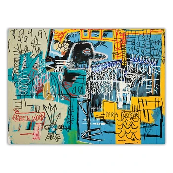 Citon Jean Michel Basquiat《Vtákov Na Peniaze》Graffiti Art Plátno Olejomaľba Umelecké Dekoratívne Obrázok Na Stenu Dekor Domáce Dekorácie