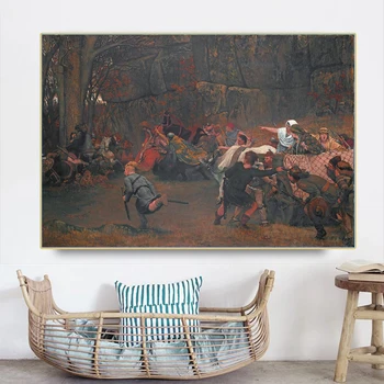 Citon Lawrence Alma-Tadema《Gunthram Bose a jeho dcéry, REKLAMNÉ 572 - na ambuscade》Plátno olejomaľba umelecké Diela Domáce Dekorácie