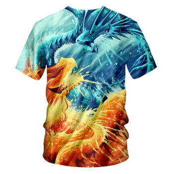 CJLM Páry Tshirts Mužov Zábavné Vytlačiť Yin Yang Dragon 3d T-shirt Homme Bežné Hip Hop Gotický Košele, Krátke Rukávy Tees Dropship