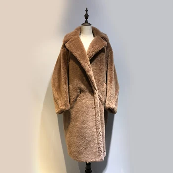 Classic M štýl Žien Kabát Teddy Kožušinový Kabát Ženy Kabát Ženy Vlny Kabát Coats Zime Teplé Zahustiť Kabát Ženy
