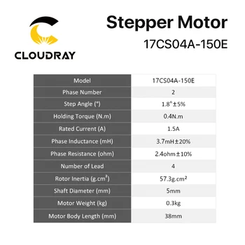 Cloudray Nema 17 Stepper Motor 38mm 40Ncm 1,5 A 2 Fázy Stepper Motor pre CNC 3D tlačiarne Gravírovanie Frézovanie Stroj
